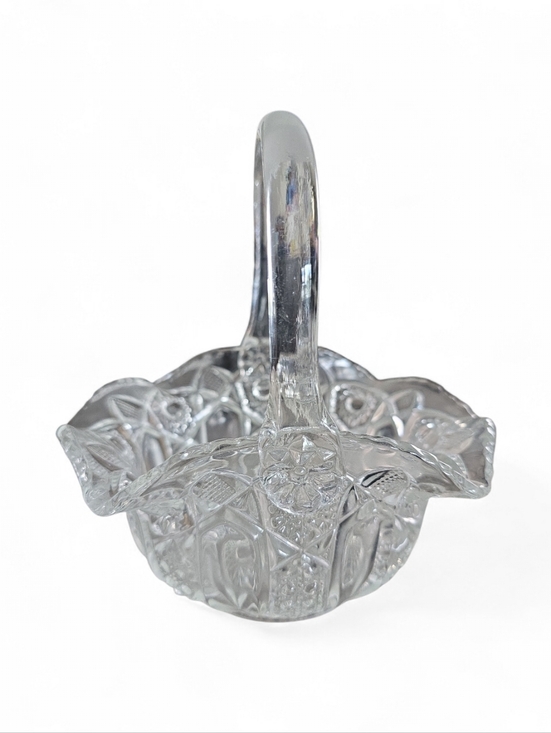 Le Smith Other - Vintage LE Smith Quintec Glass Basket: Hobstar Pattern, Sawtooth Rim
